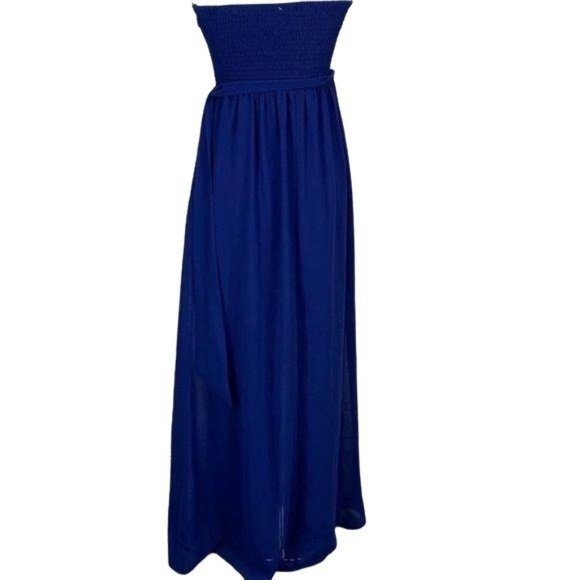 Hot and‎ Delicious Women's Blue Hi Low Fitted Padded Maxi Dress Medium - Picture 11 of 11